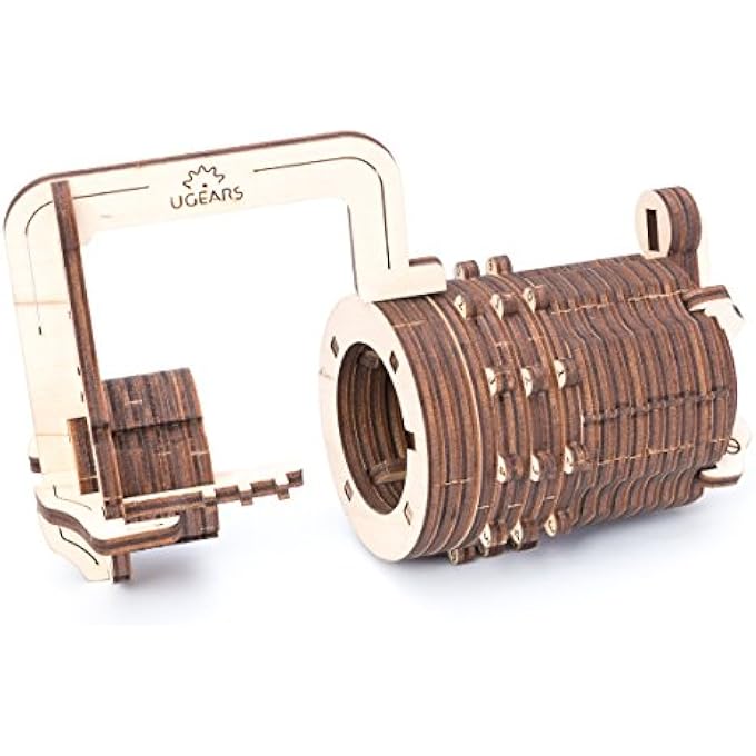 MADE IN EUROPE, 3D WOODEN PUZZLE COMBINATION LOCK, MECHANICAL MODEL KIT CRYPTEX CREATE YOUR OWN SECRET CODE, DIY, SELF-ASSEMBLY, WOODCRAFT TOY, PERFECT FOR GIFTING, NO GLUE NEEDED, UGR-70020 - Image 3